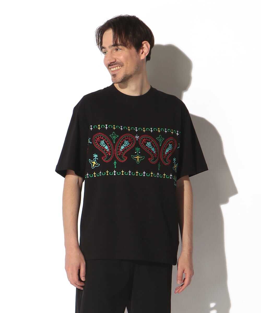 ペイズリー柄刺繍 リラックスTシャツ