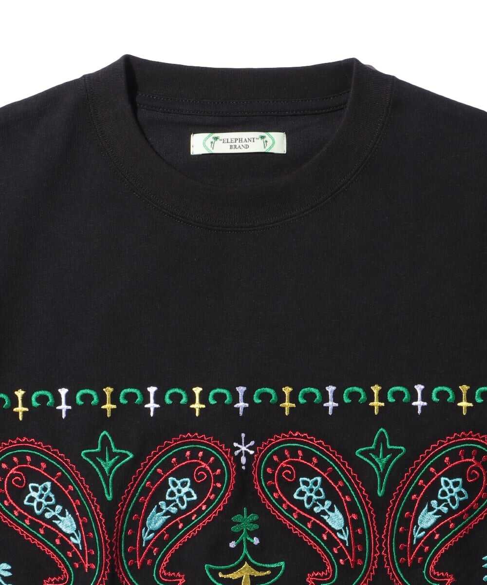 ペイズリー柄刺繍 リラックスTシャツ