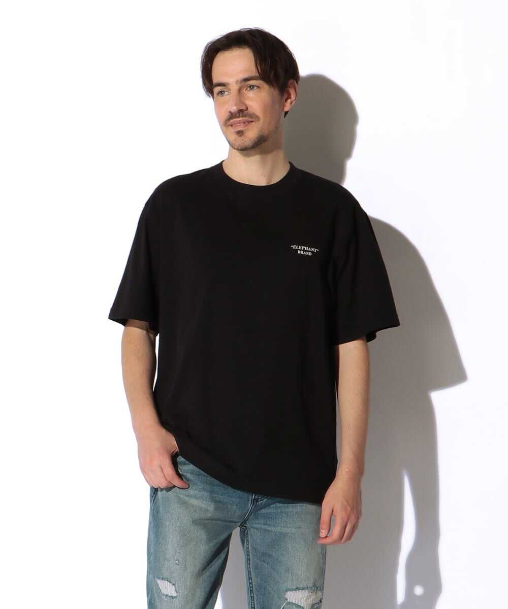 バンダナ柄ロゴ バックプリントTシャツ