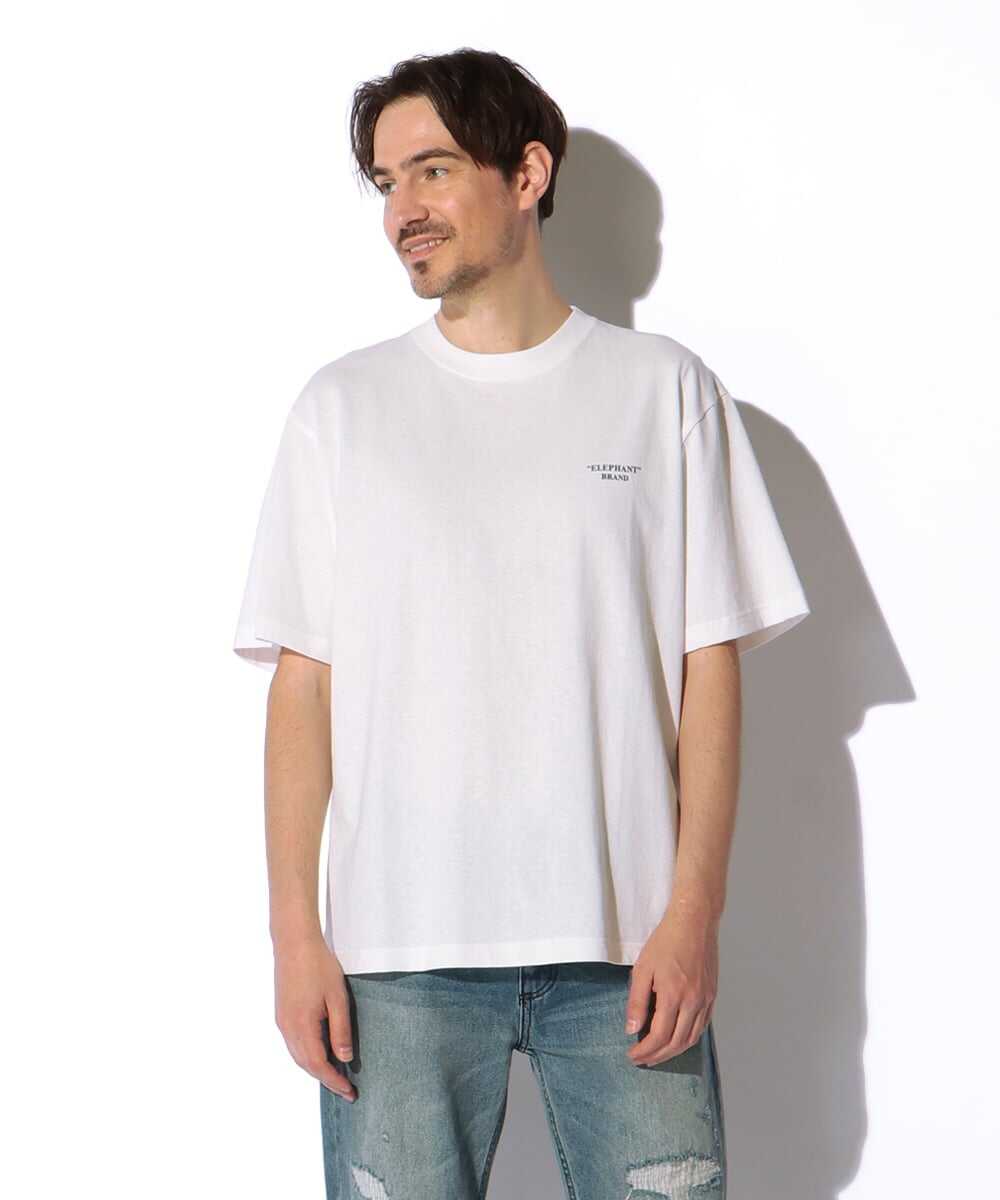 バンダナ柄ロゴ バックプリントTシャツ