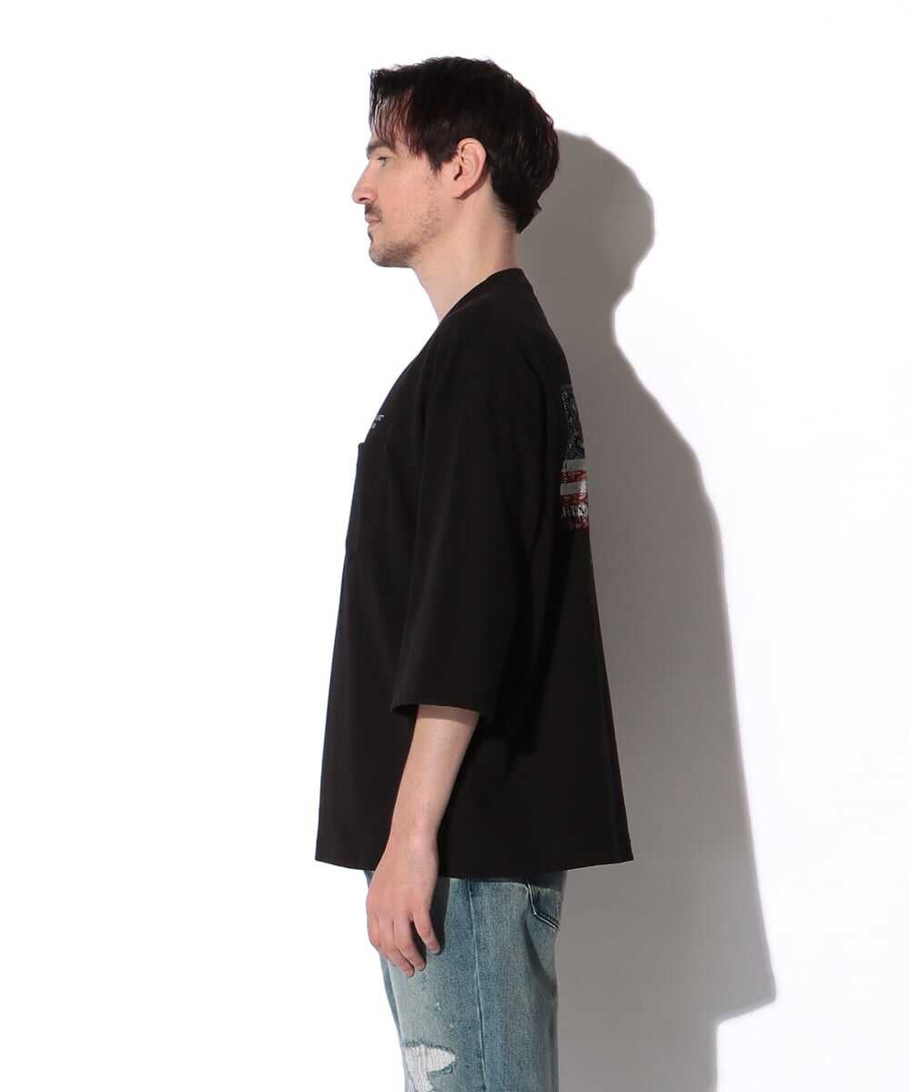 バックプリント 七分袖Tシャツ