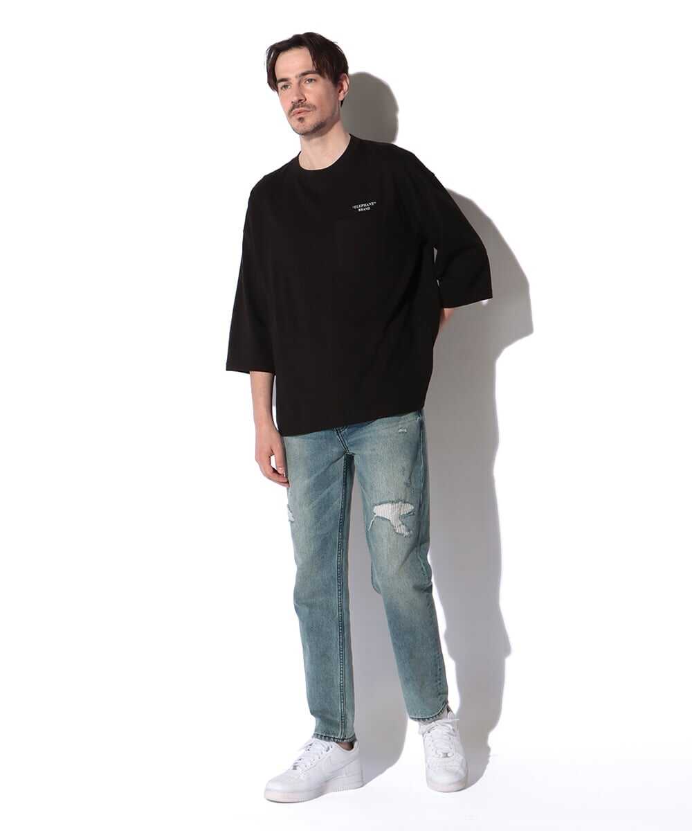 バックプリント 七分袖Tシャツ