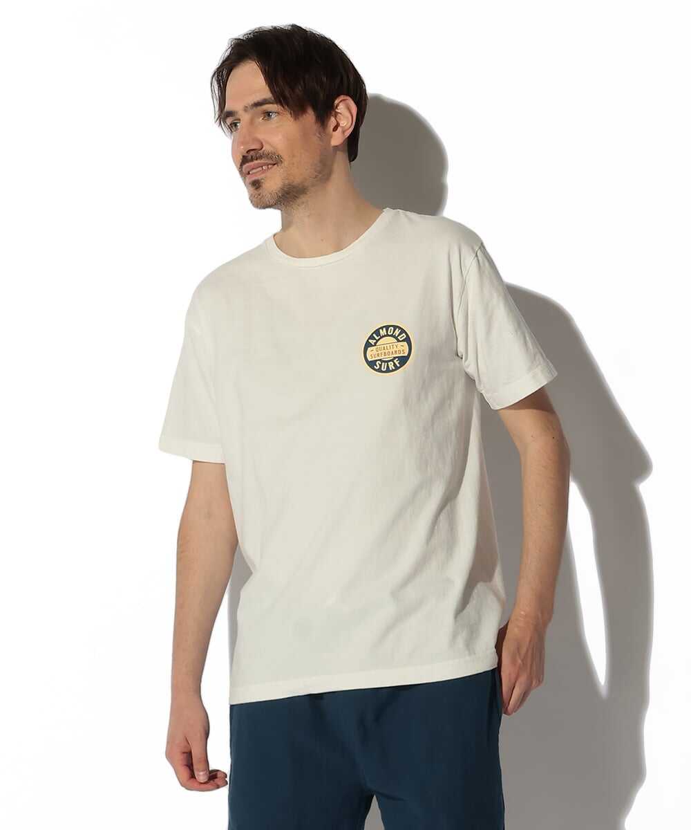 バッジロゴ バックプリント コットンTシャツ