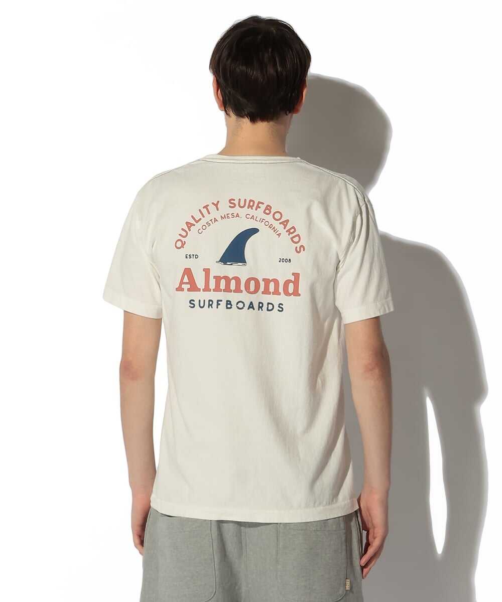 サーフボードフィンロゴ バックプリント コットンTシャツ