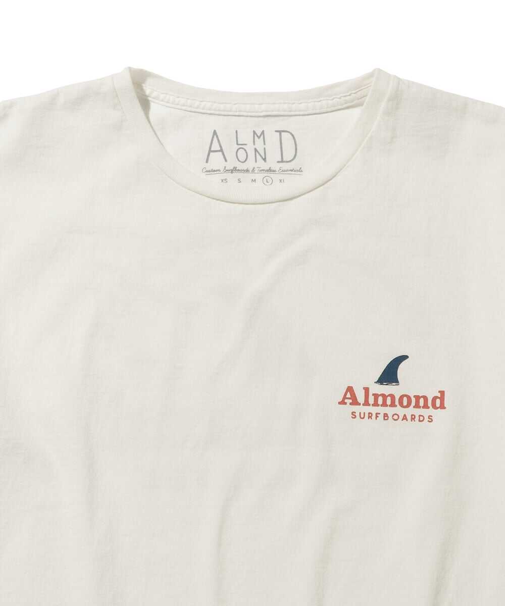 サーフボードフィンロゴ バックプリント コットンTシャツ