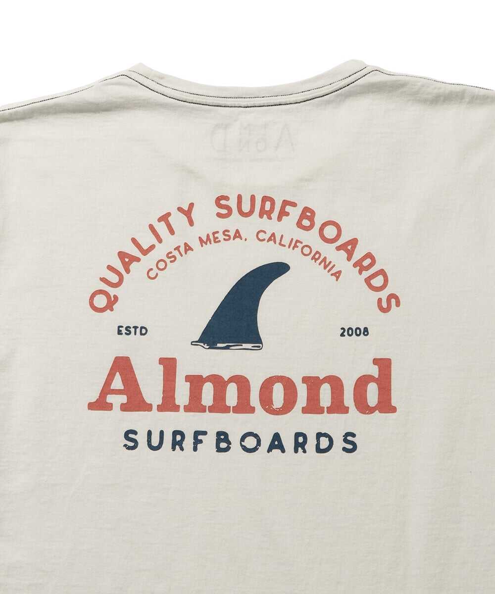 サーフボードフィンロゴ バックプリント コットンTシャツ