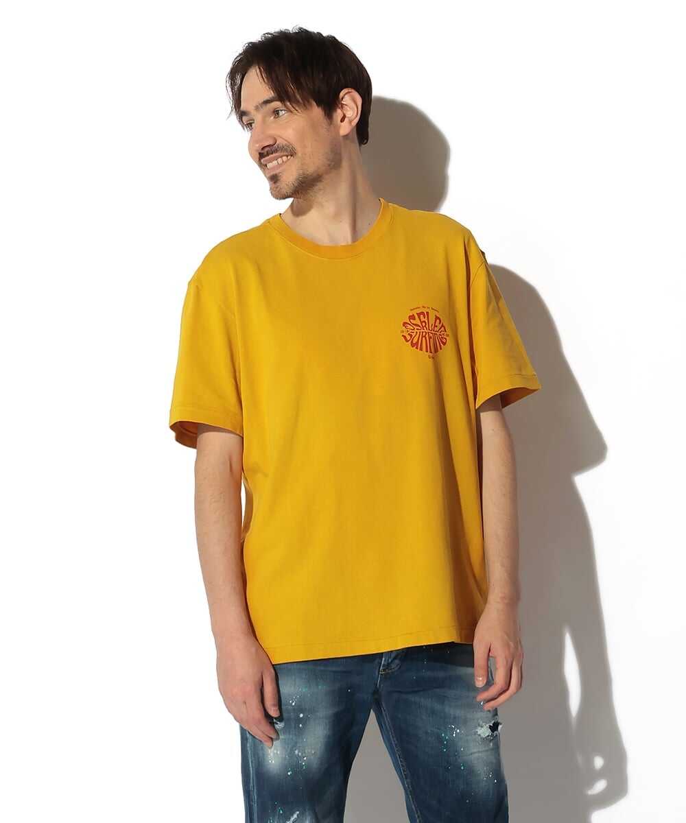 レトロデザイン サーフラインロゴ バックプリントTシャツ
