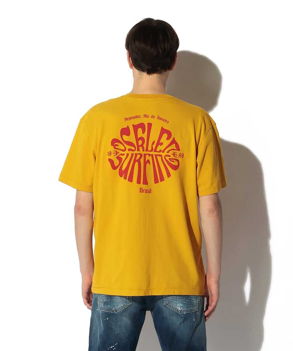 レトロデザイン サーフラインロゴ バックプリントTシャツ