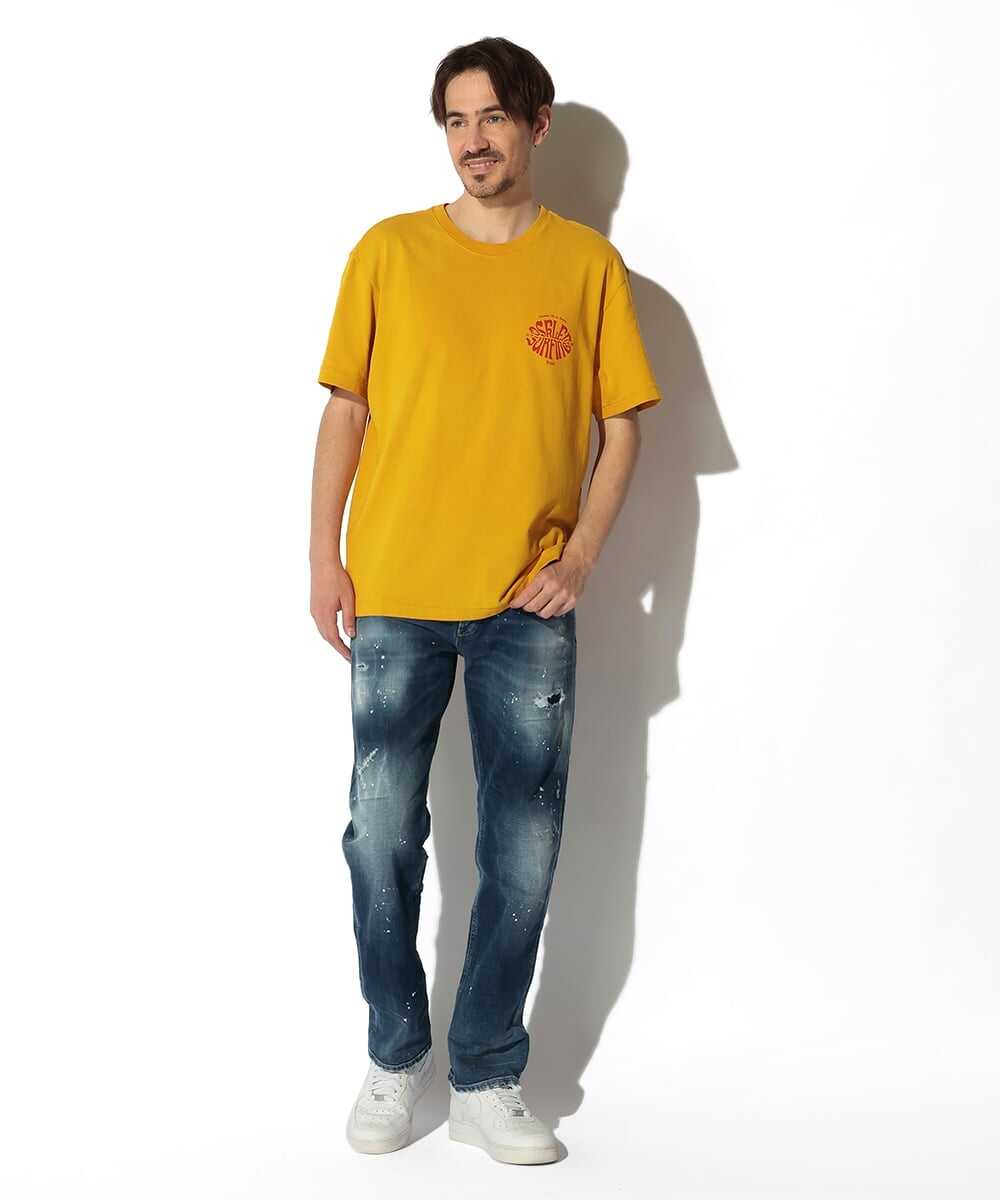 レトロデザイン サーフラインロゴ バックプリントTシャツ