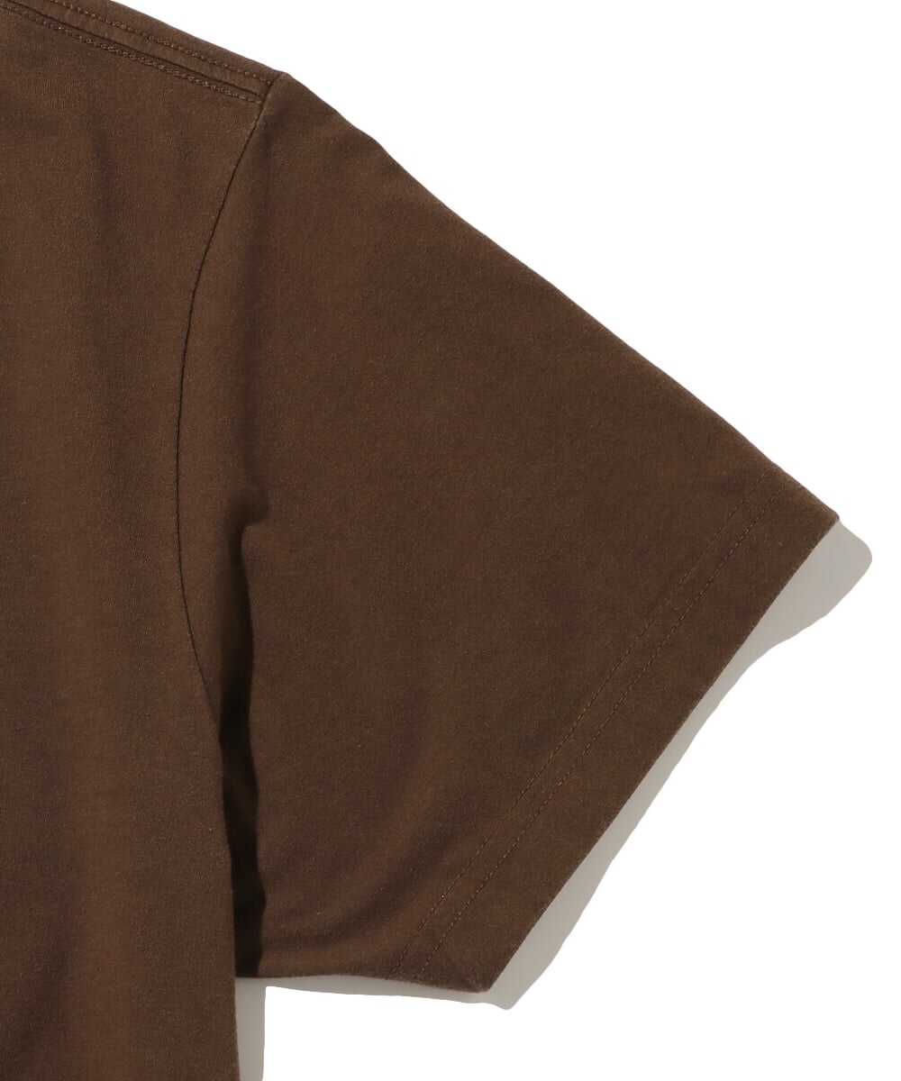 ヴィンテージブラウン プリントコットンTシャツ