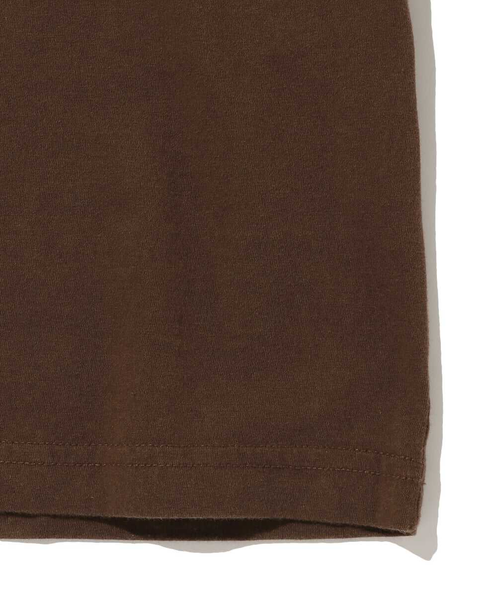 ヴィンテージブラウン プリントコットンTシャツ