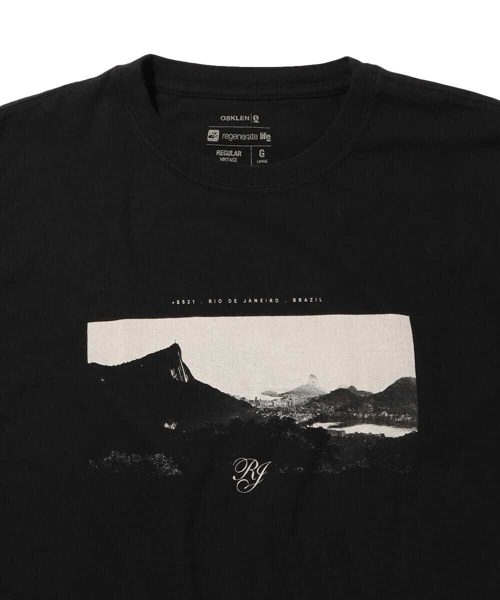 リオ・デ・ジャネイロ モノクロフォト プリントTシャツ