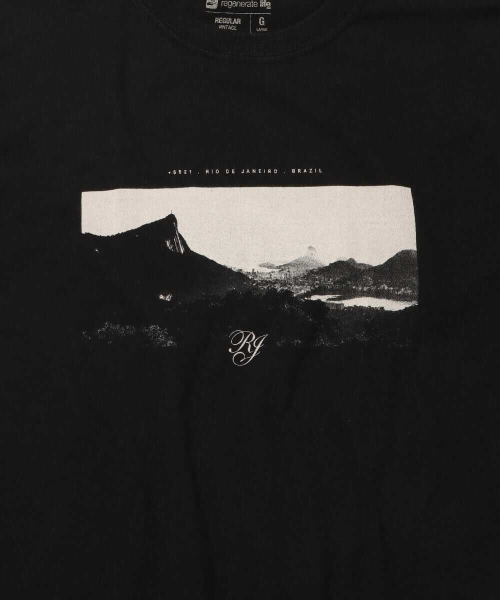 リオ・デ・ジャネイロ モノクロフォト プリントTシャツ