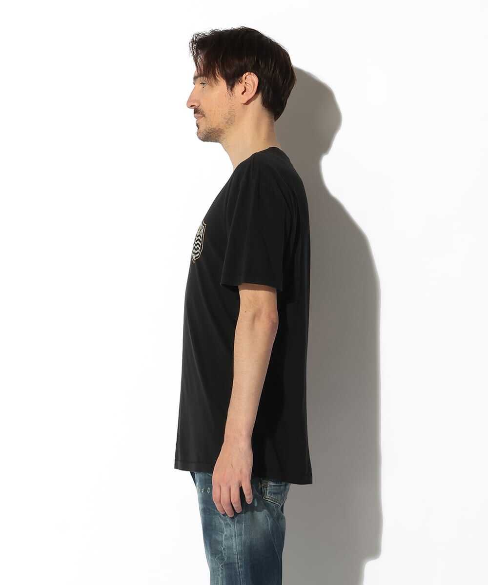 エンブレム刺繍 ストレッチコットンTシャツ