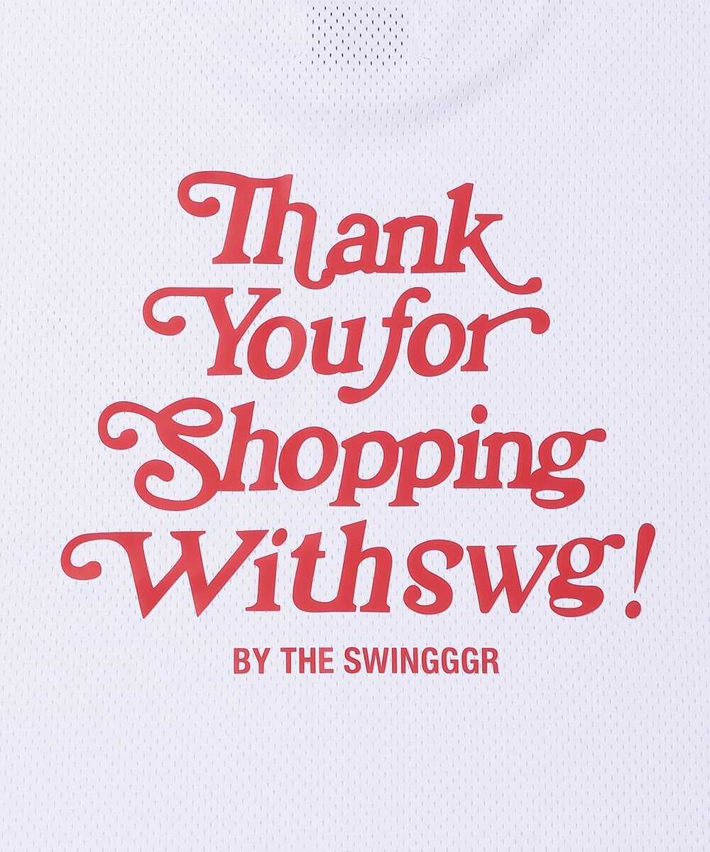 バックプリント メッシュ モックネックTシャツ
