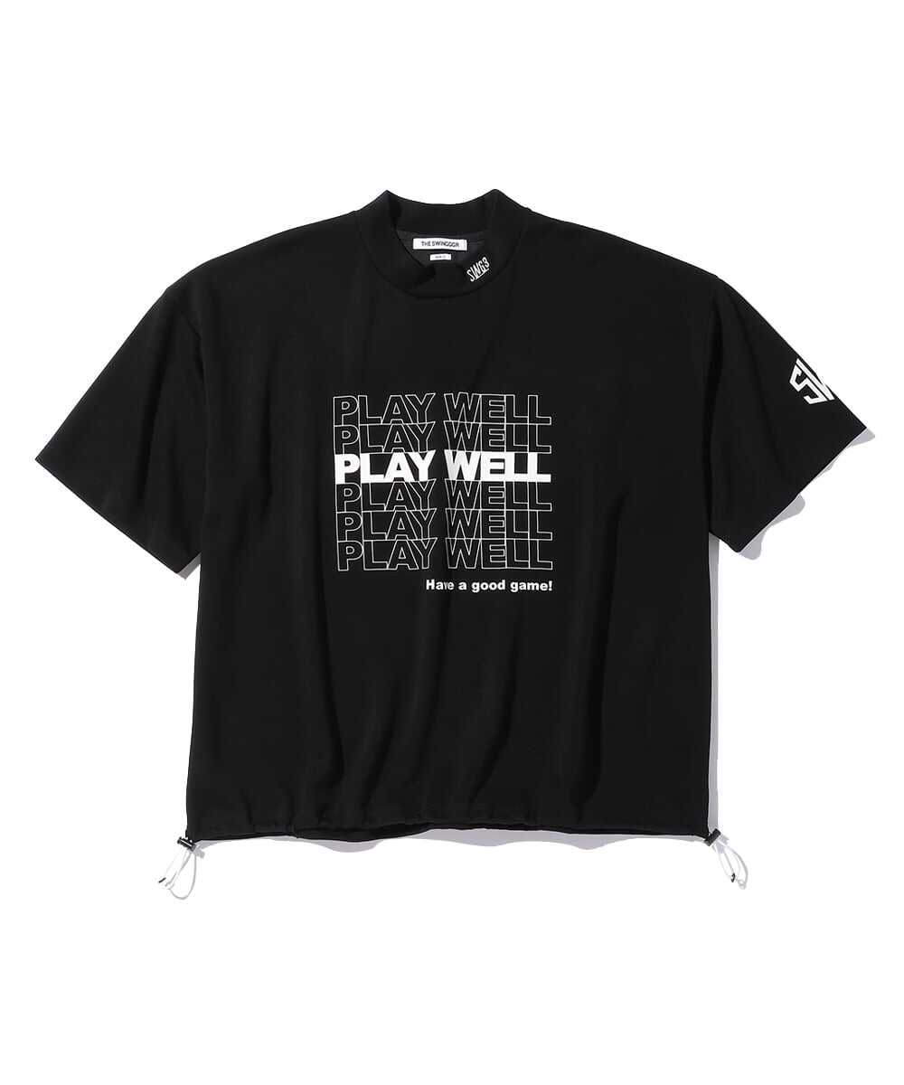 ロゴプリント モックネックTシャツ
