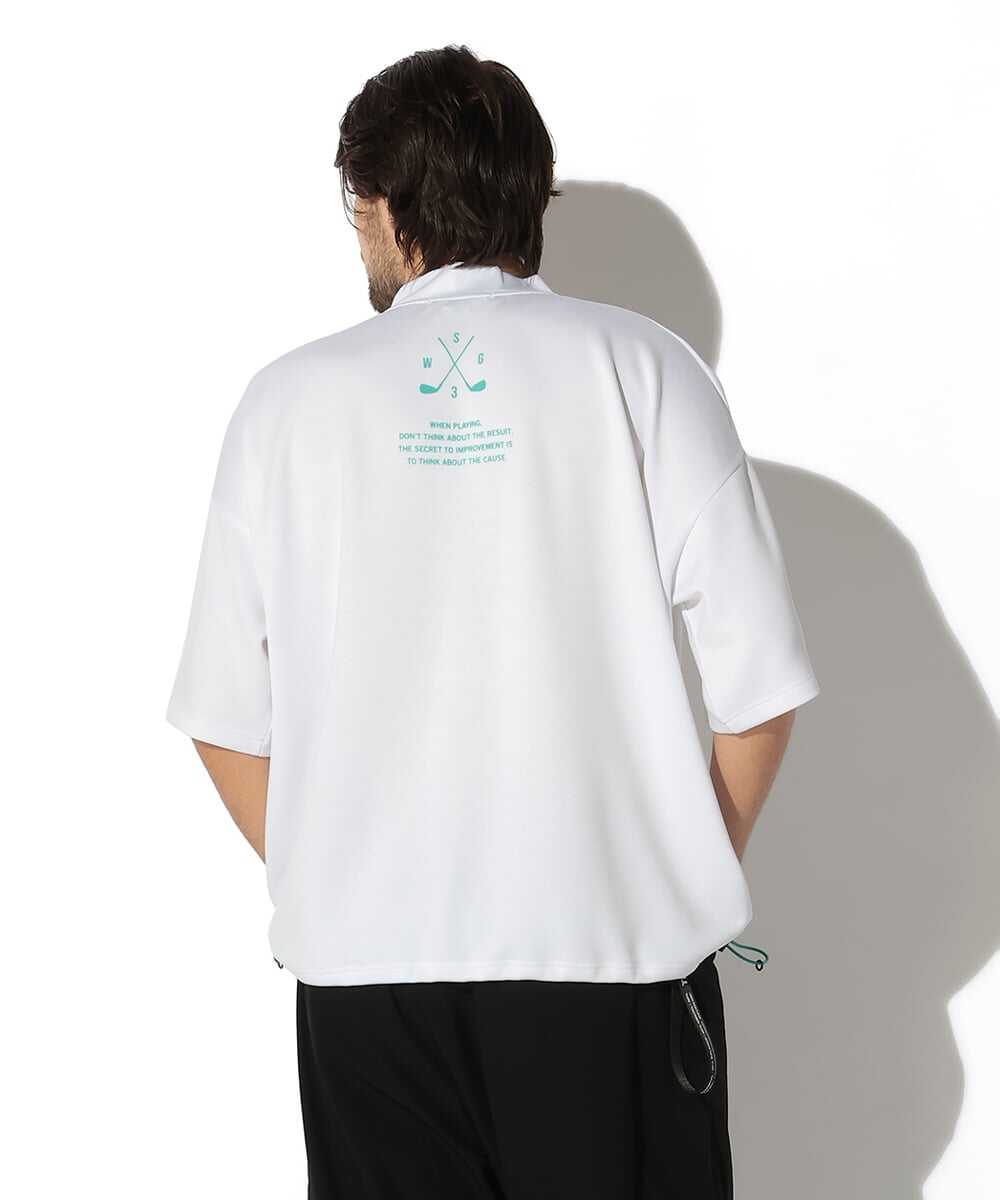 ロゴプリント モックネックTシャツ