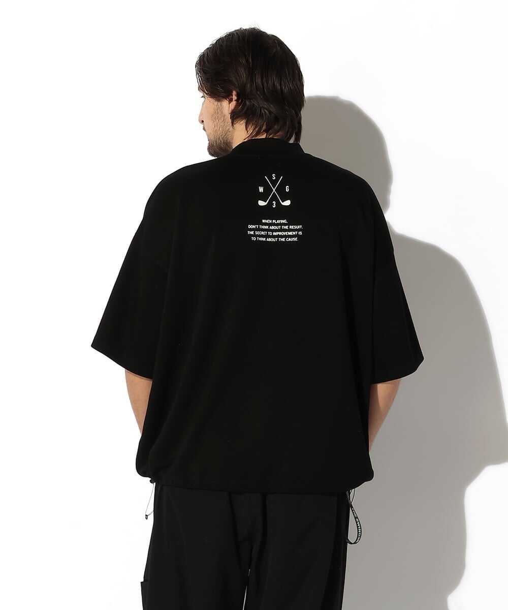 ロゴプリント モックネックTシャツ