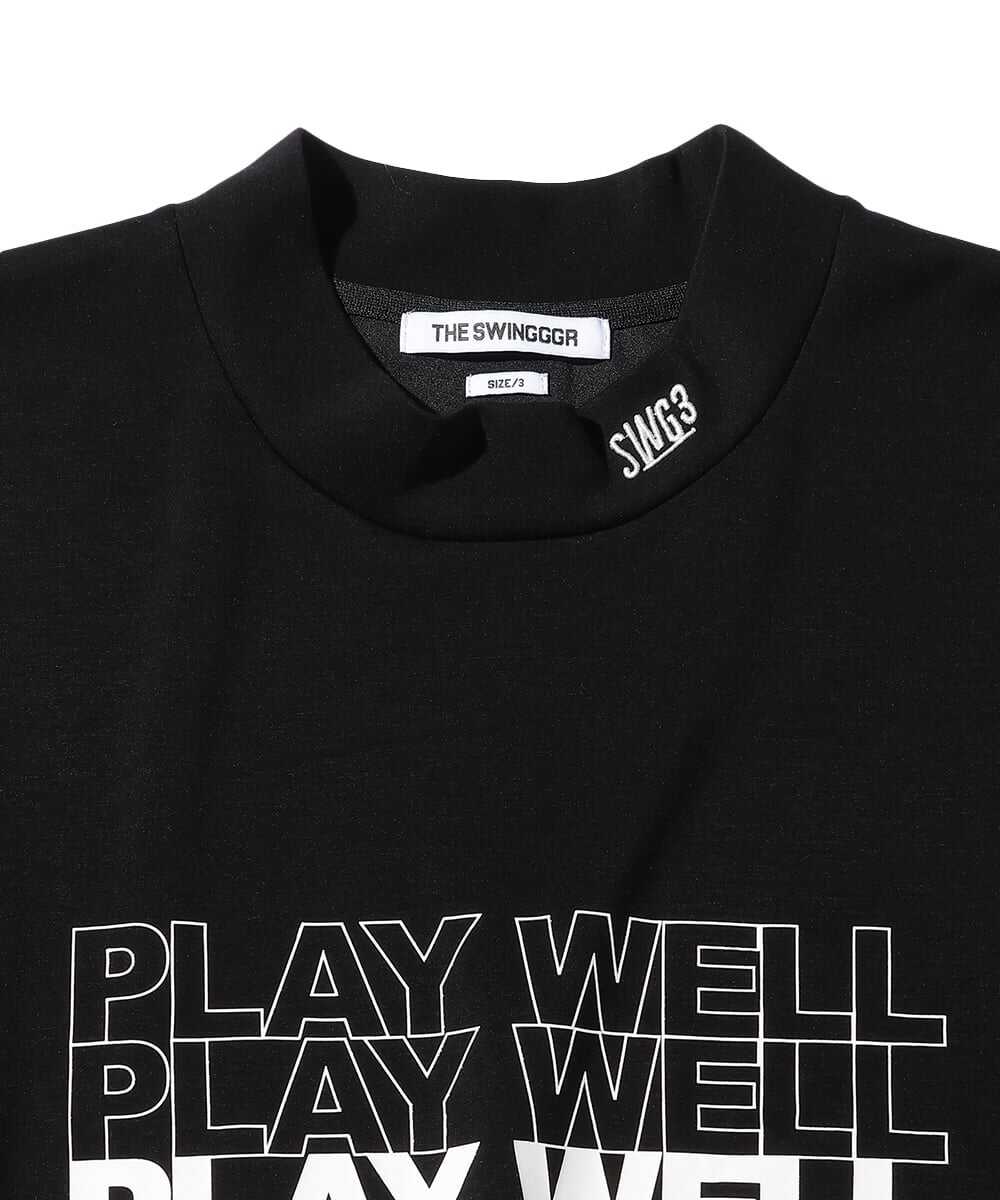 ロゴプリント モックネックTシャツ