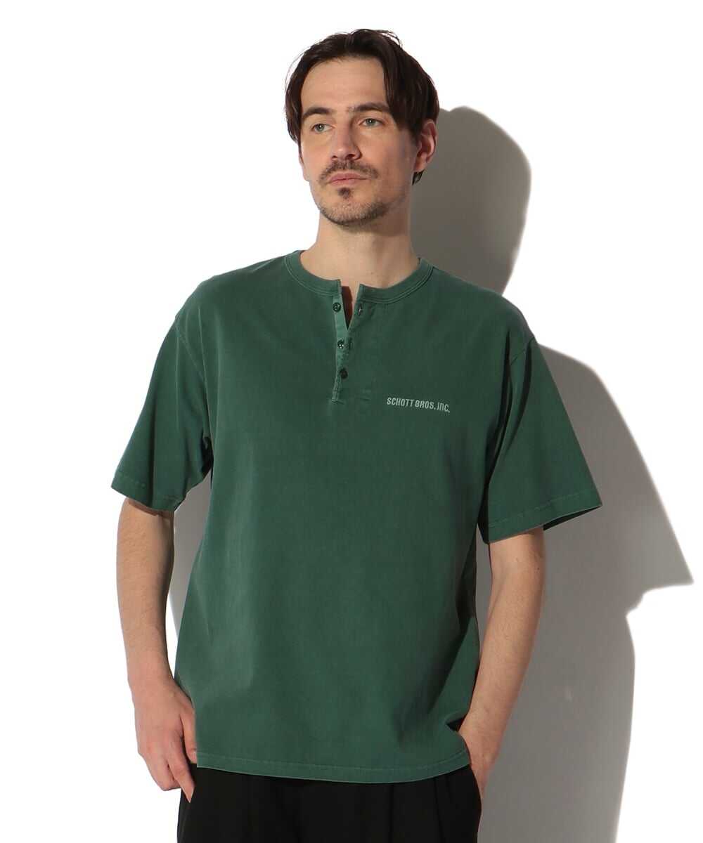 7oz 刺繍ヘンリーTシャツ