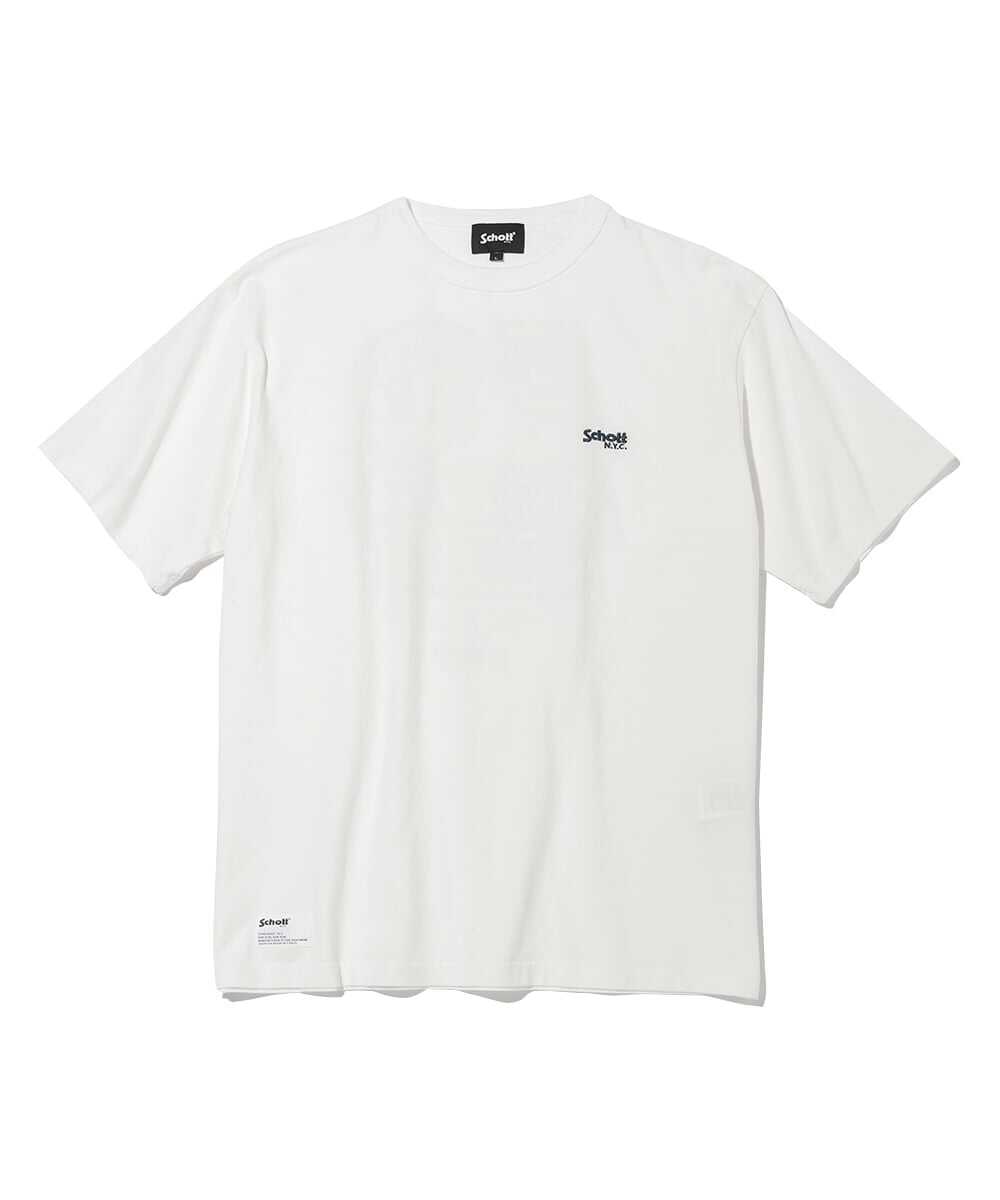 ロゴ刺繍 バックプリントTシャツ