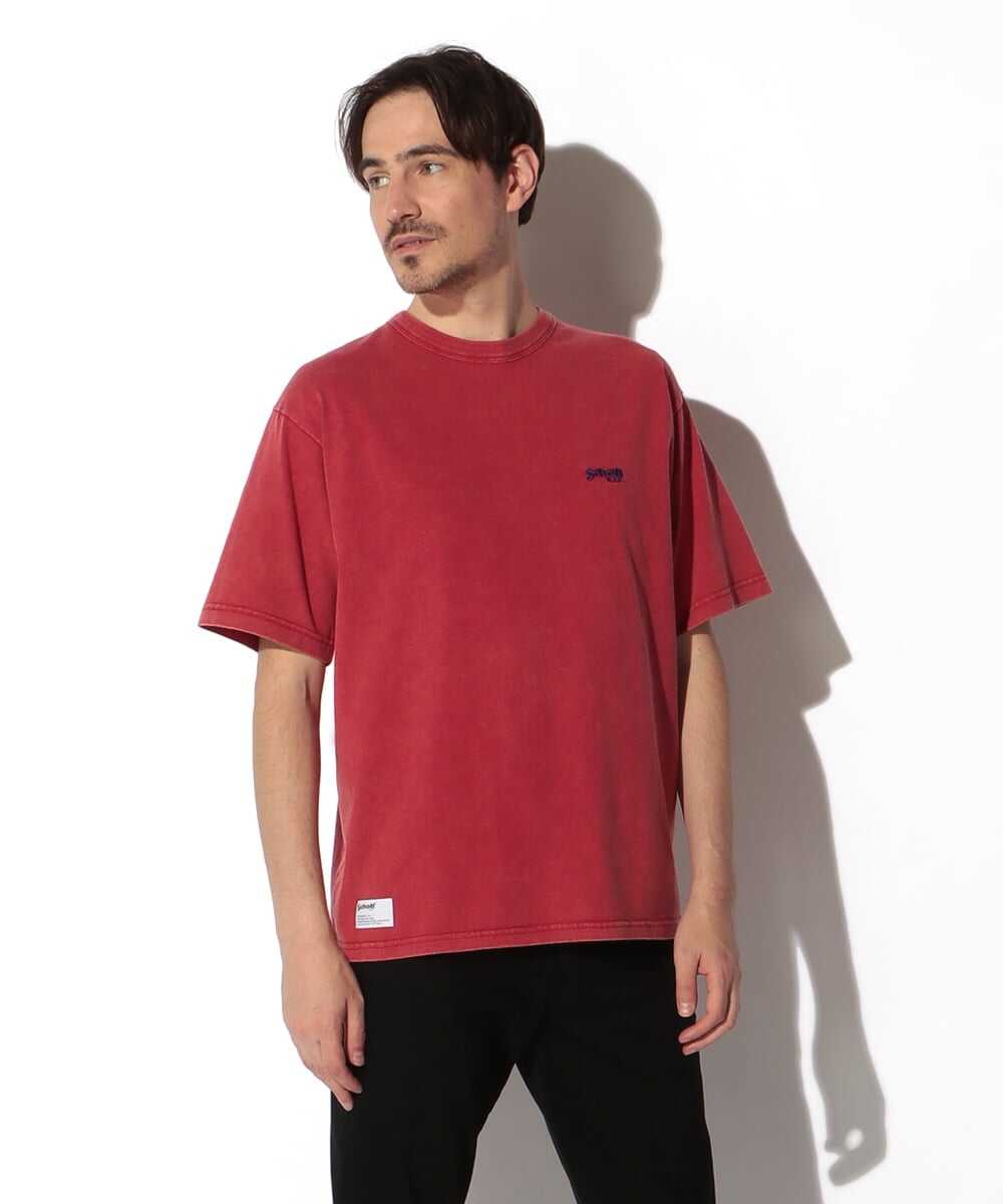 ロゴ刺繍 バックプリントTシャツ