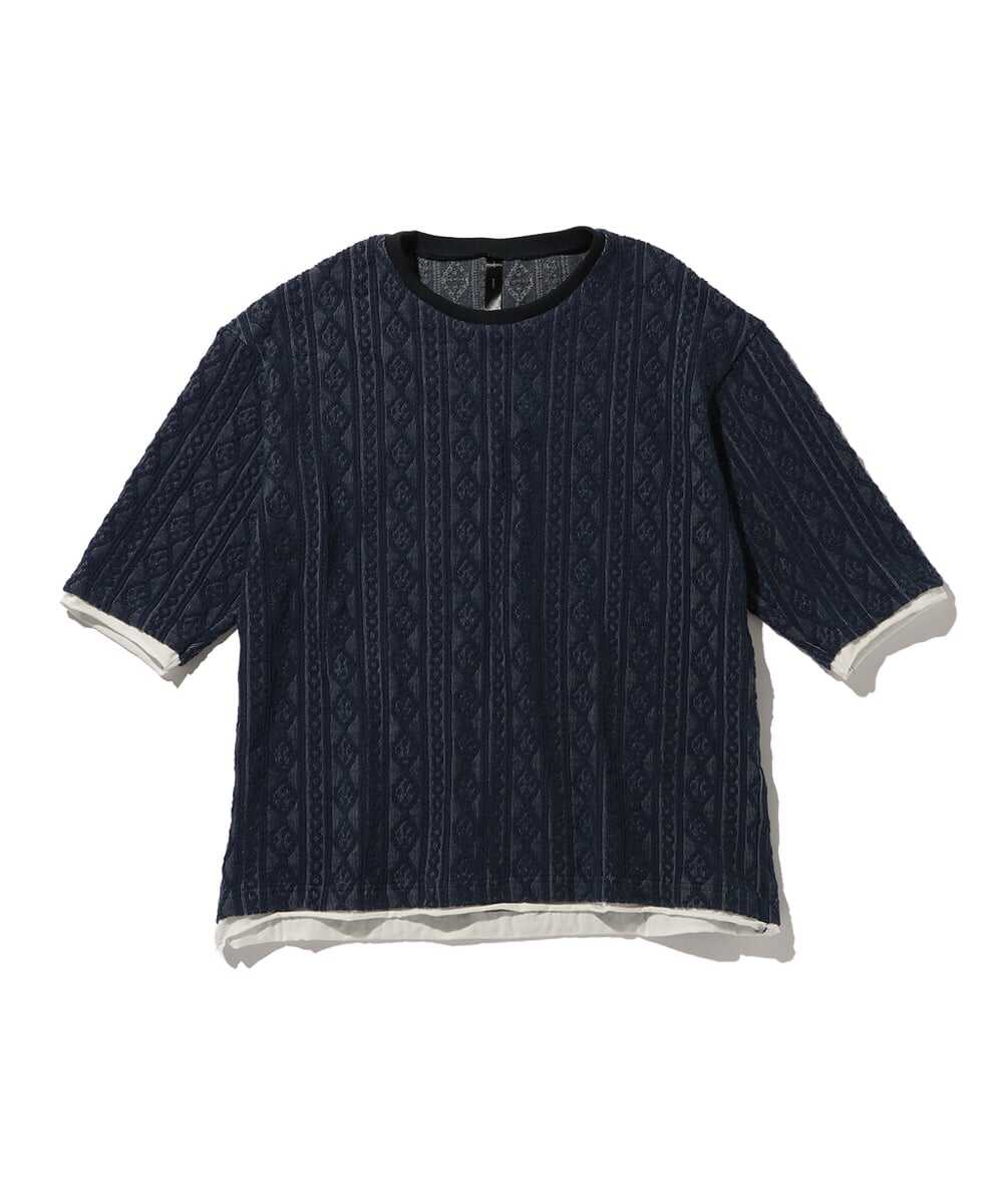 ジャカードサマーニットTシャツ