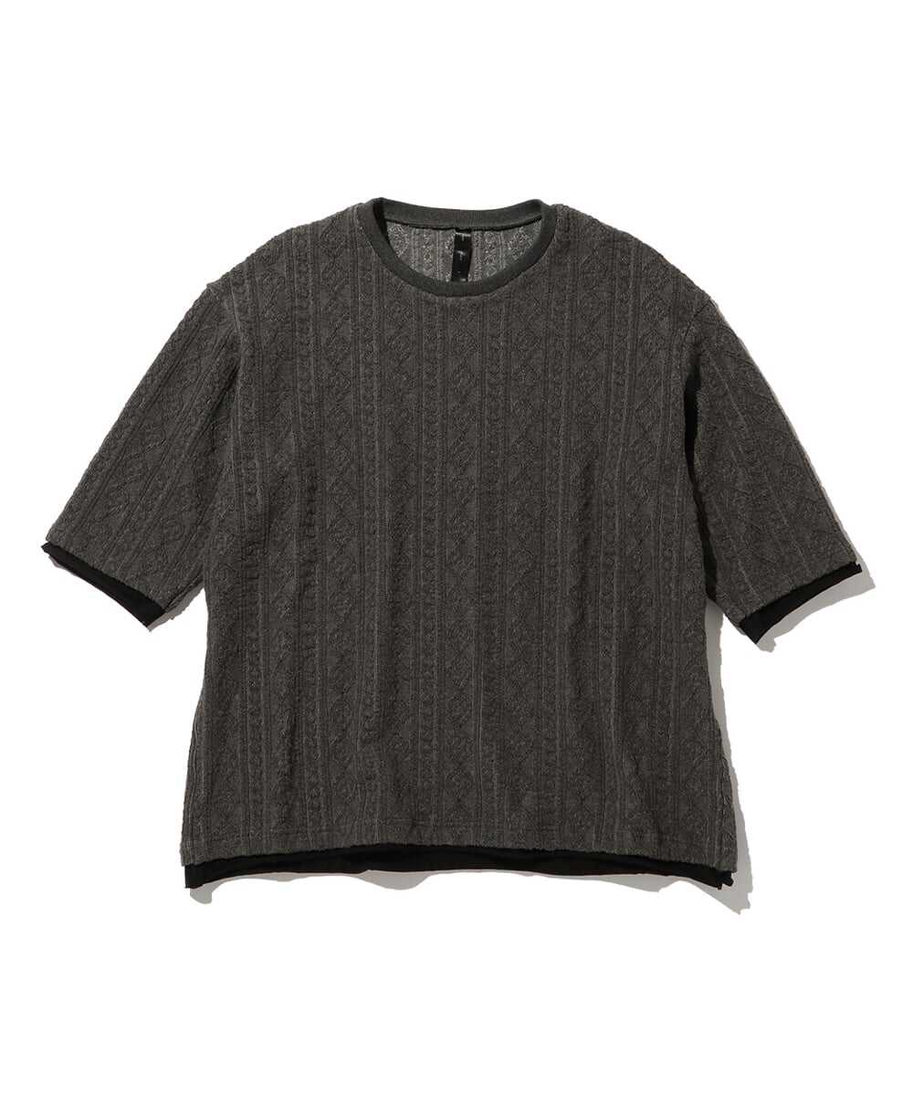 ジャカードサマーニットTシャツ