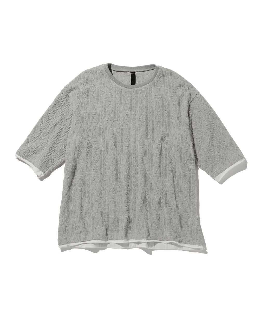 ジャカードサマーニットTシャツ