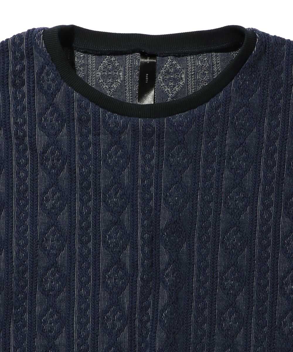 ジャカードサマーニットTシャツ