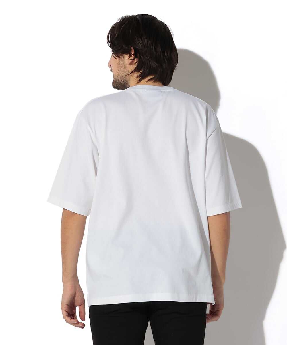 モノグラム柄デニムポケット付 コットンジャージTシャツ