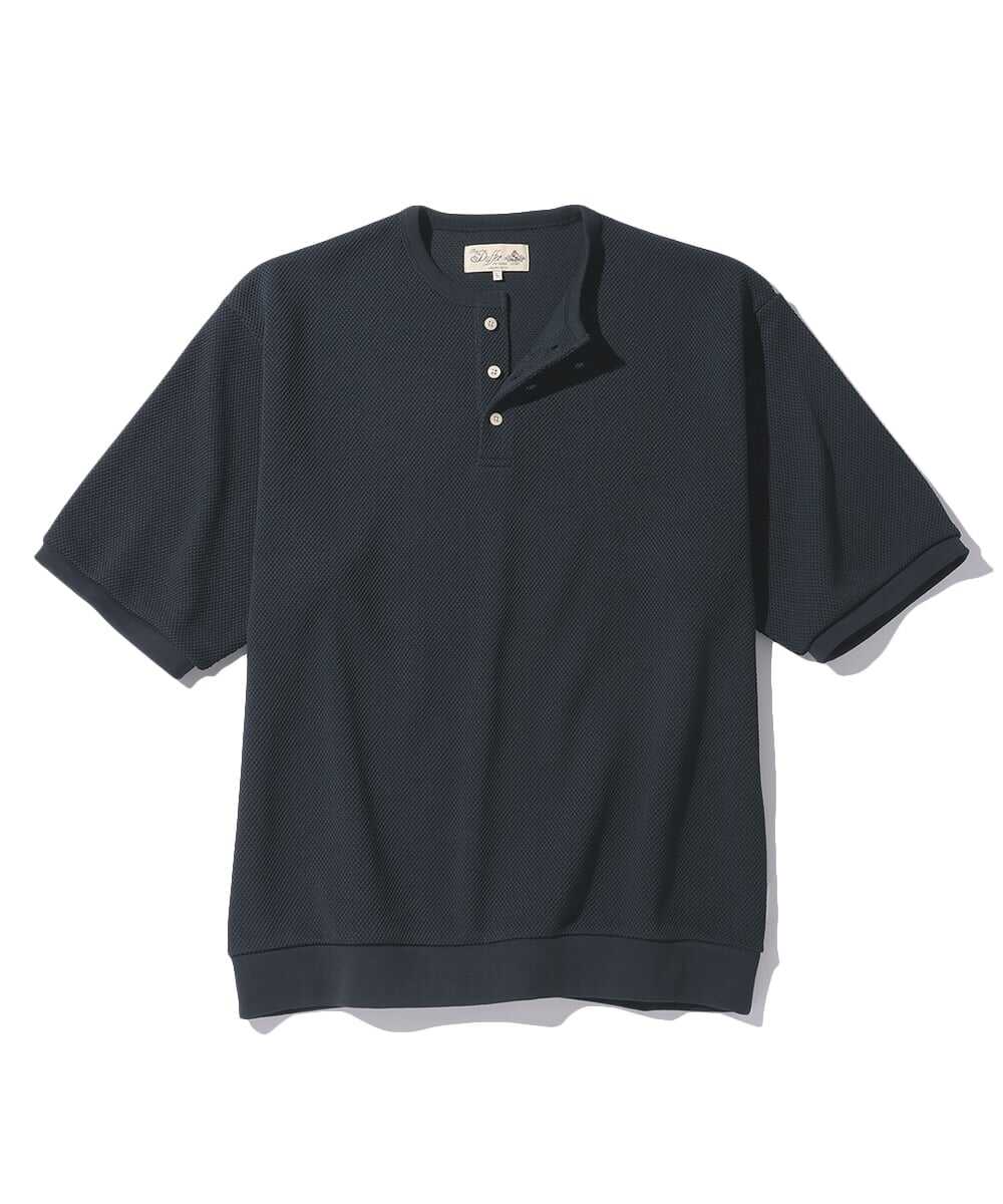 AirflexDry ヘビー鹿の子5分袖ヘンリーネックTシャツ