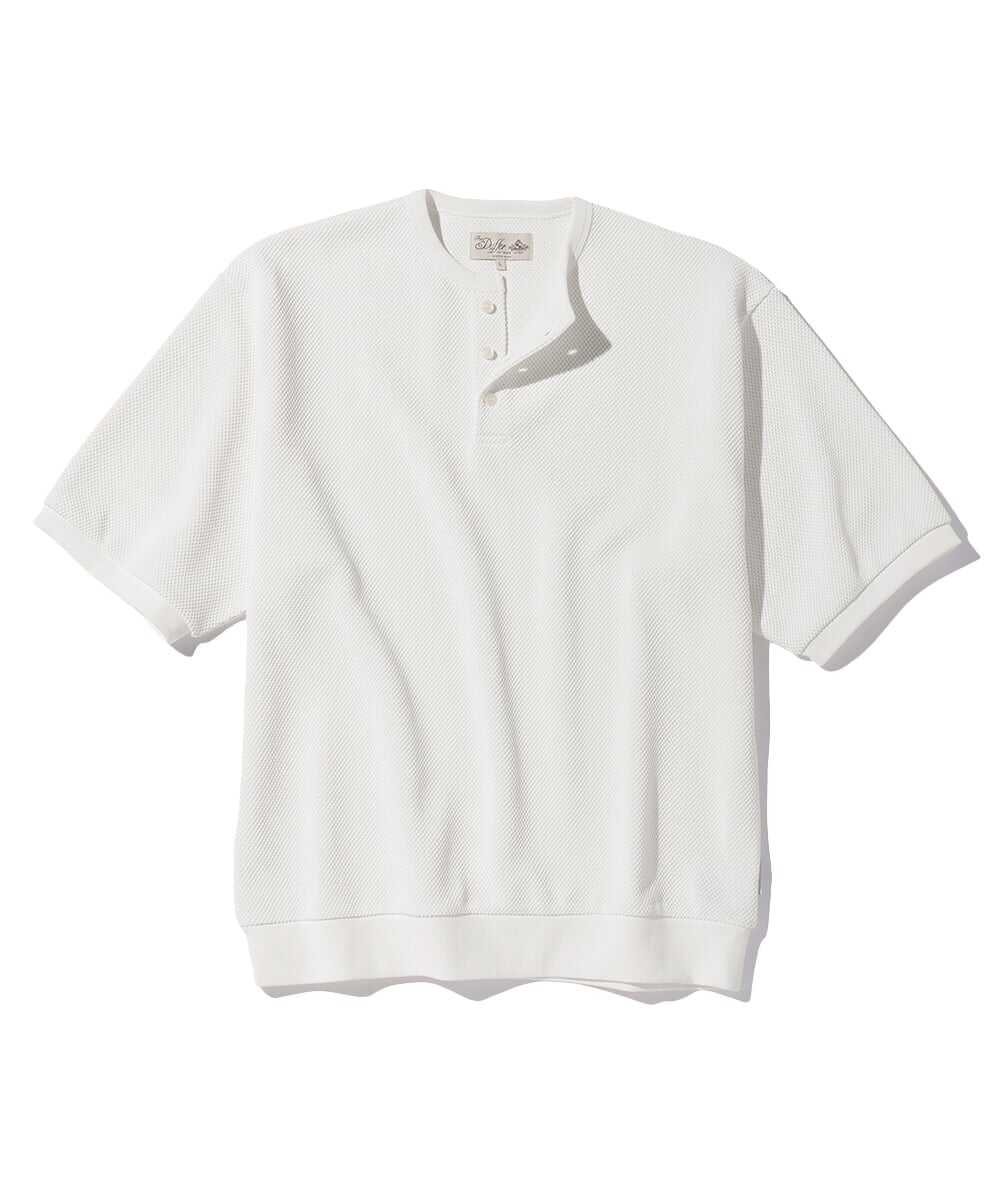 AirflexDry ヘビー鹿の子5分袖ヘンリーネックTシャツ