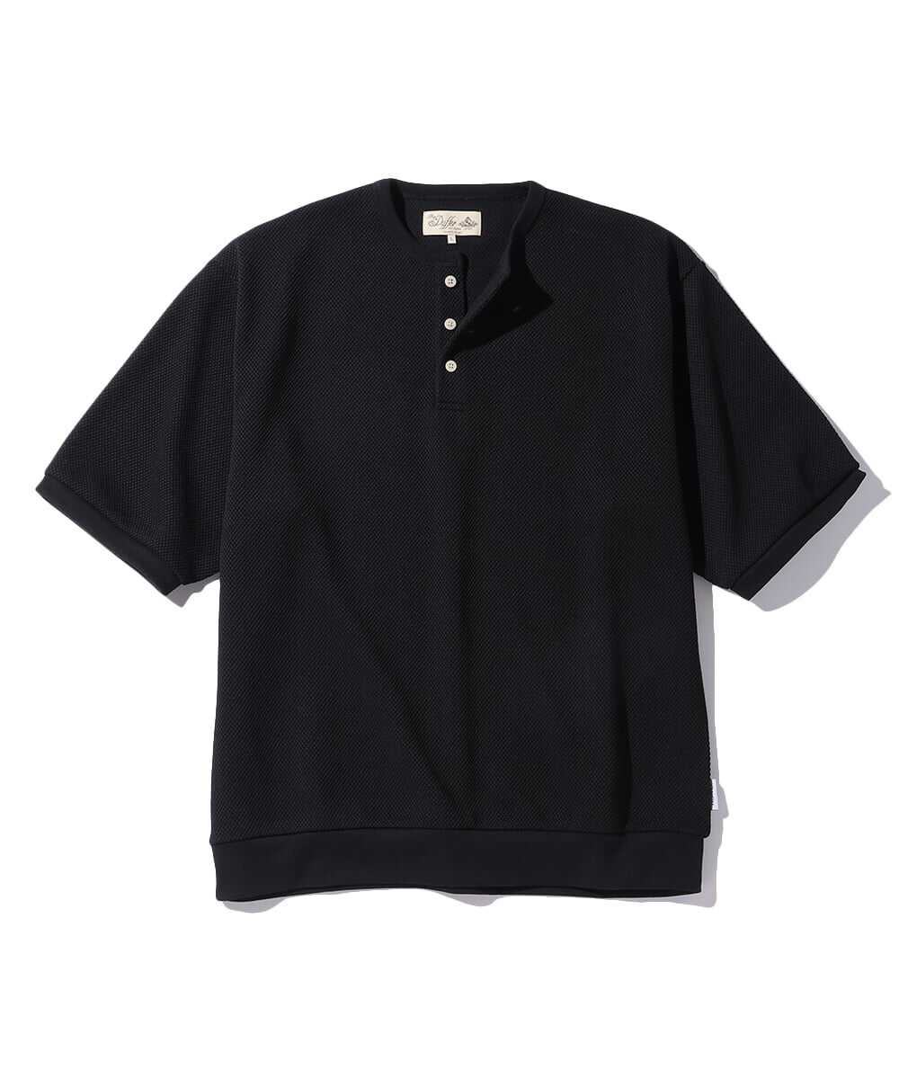 AirflexDry ヘビー鹿の子5分袖ヘンリーネックTシャツ