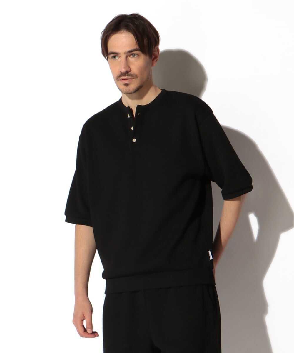 AirflexDry ヘビー鹿の子5分袖ヘンリーネックTシャツ