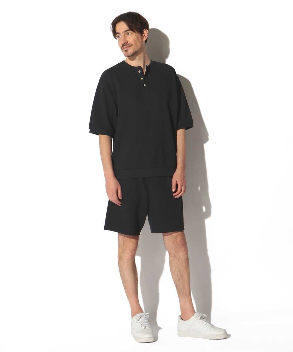 AirflexDry ヘビー鹿の子5分袖ヘンリーネックTシャツ
