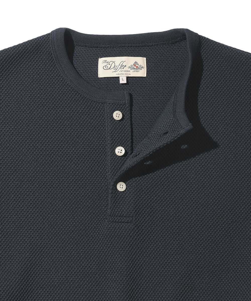 AirflexDry ヘビー鹿の子5分袖ヘンリーネックTシャツ