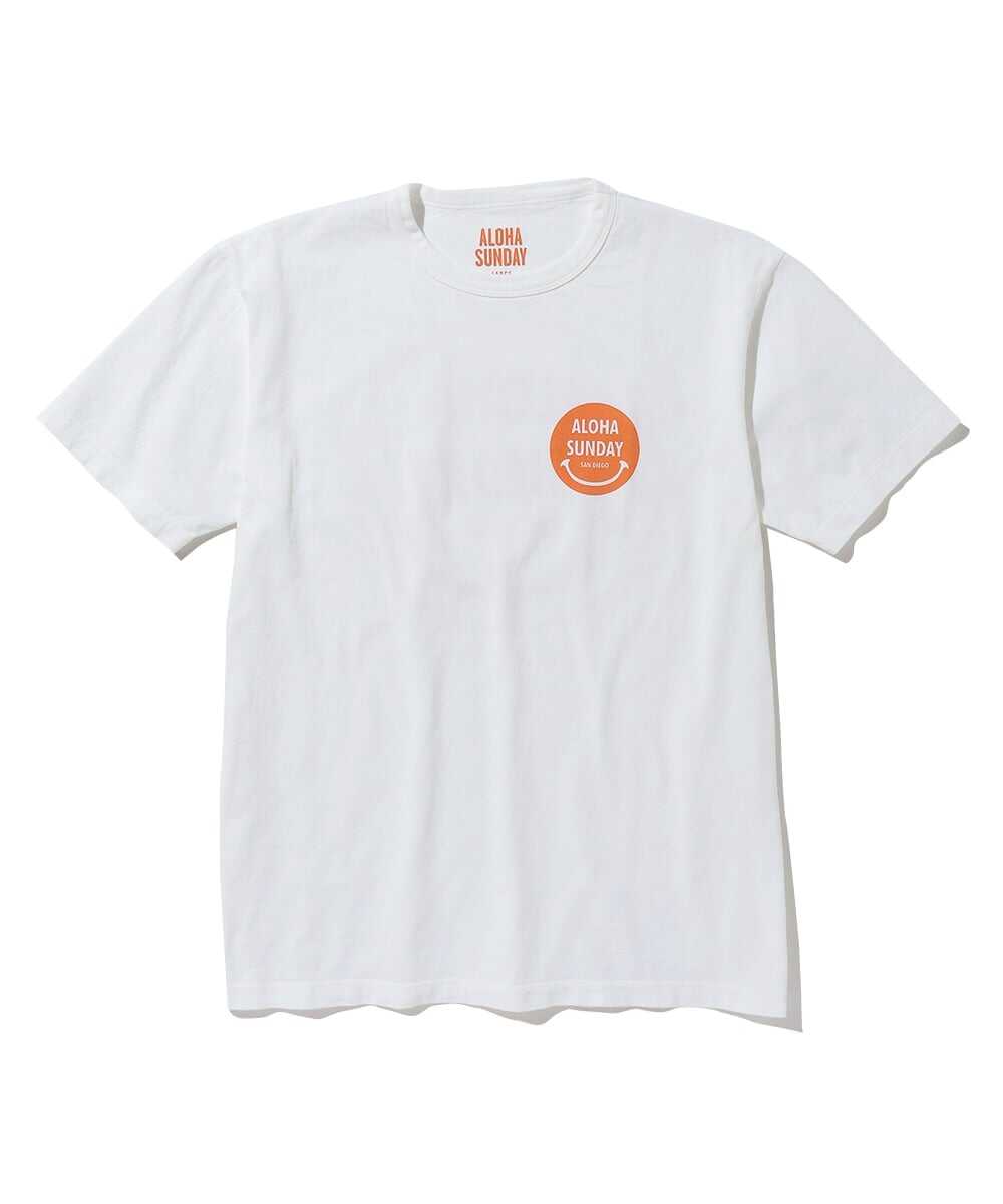 スマイルロゴ バックプリント コットンTシャツ