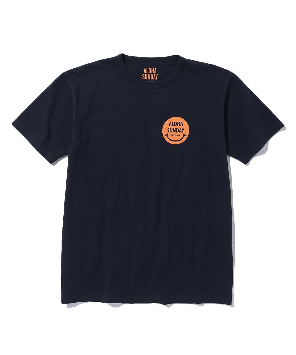 スマイルロゴ バックプリント コットンTシャツ