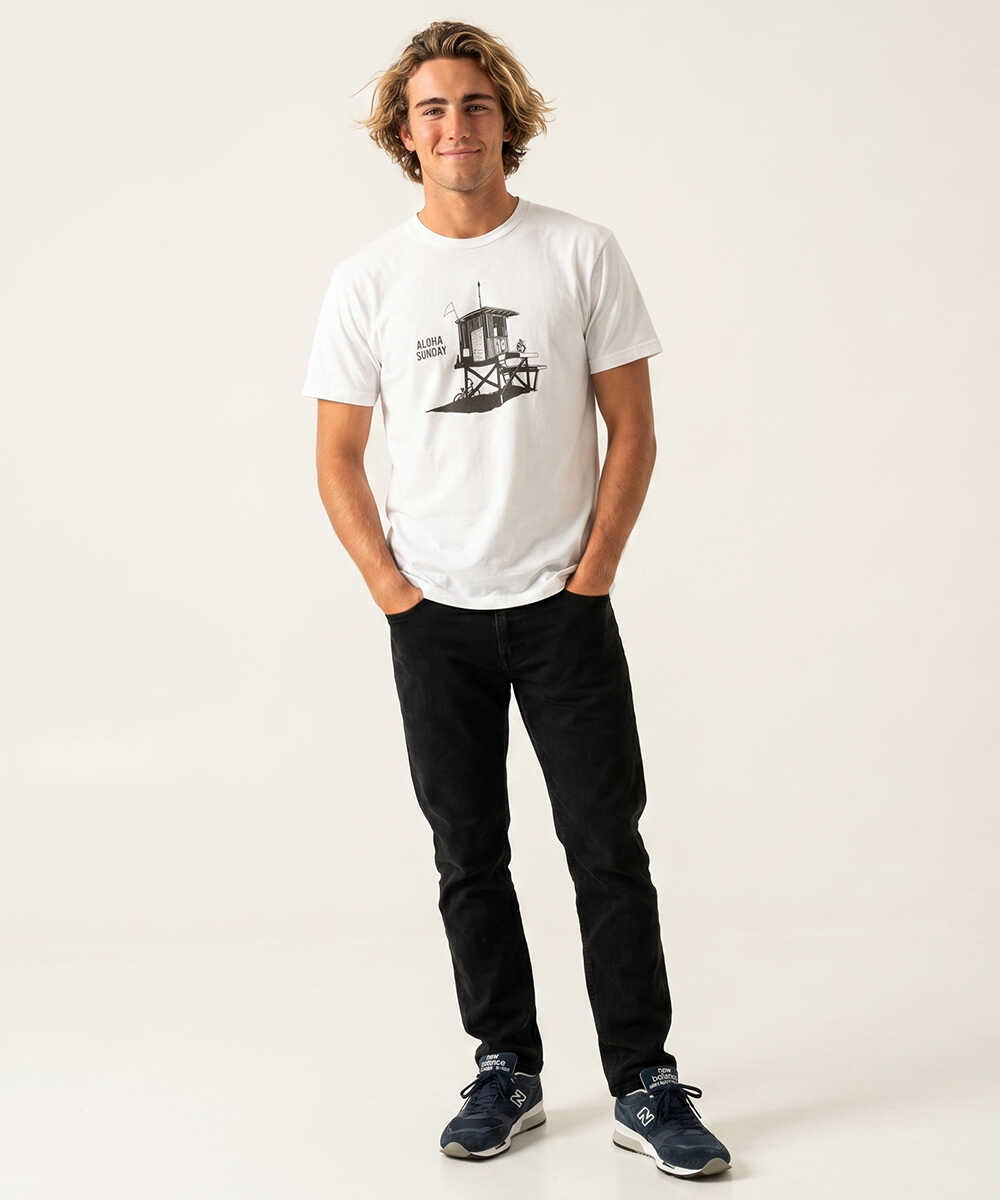 ビーチハウスモチーフプリント コットンTシャツ