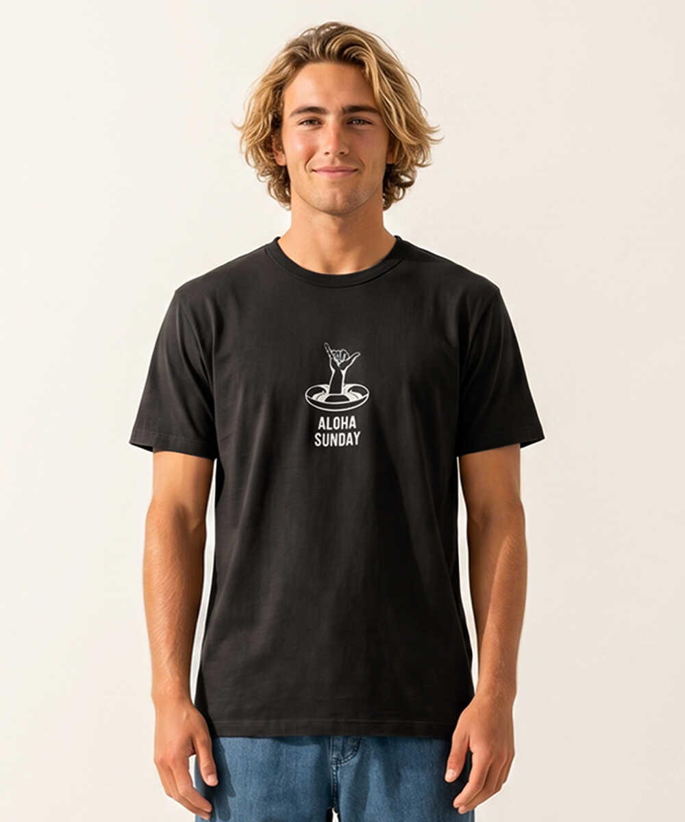 アロハスピリットモチーフプリント コットンTシャツ
