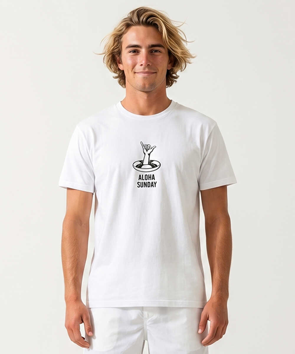 アロハスピリットモチーフプリント コットンTシャツ