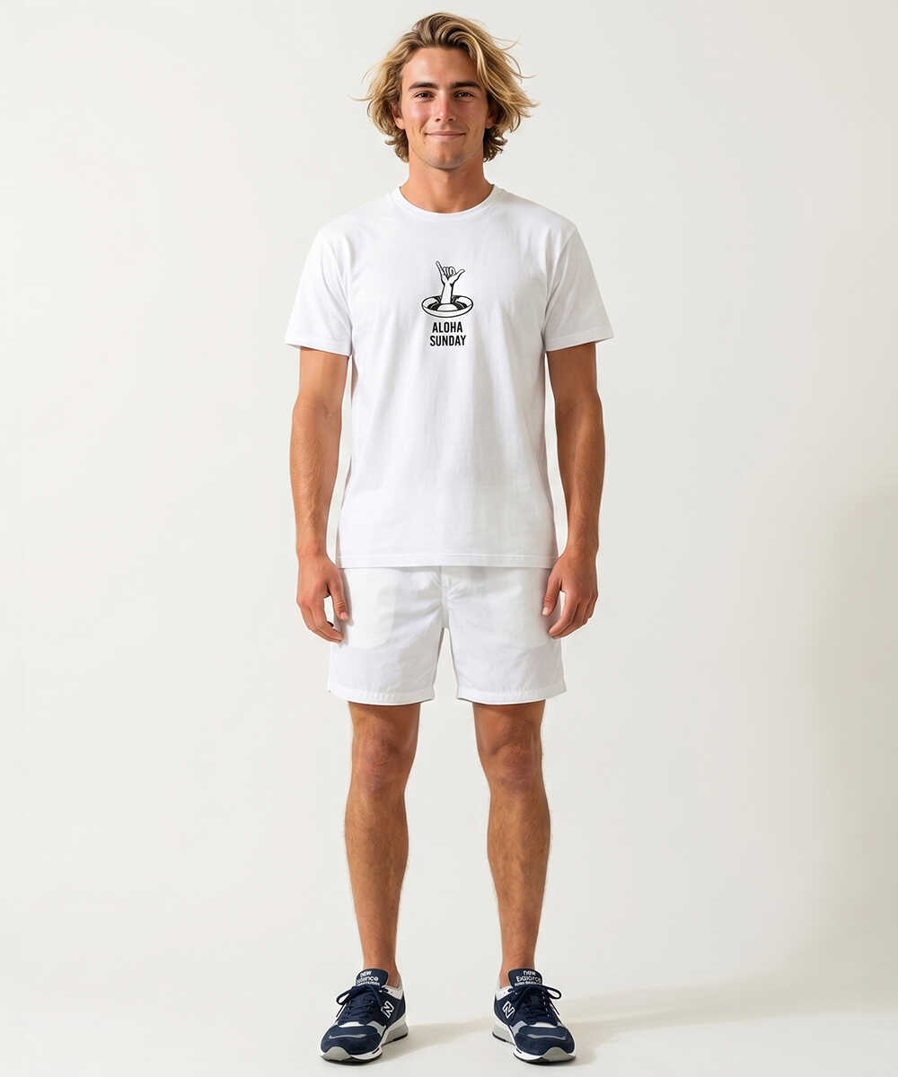 アロハスピリットモチーフプリント コットンTシャツ