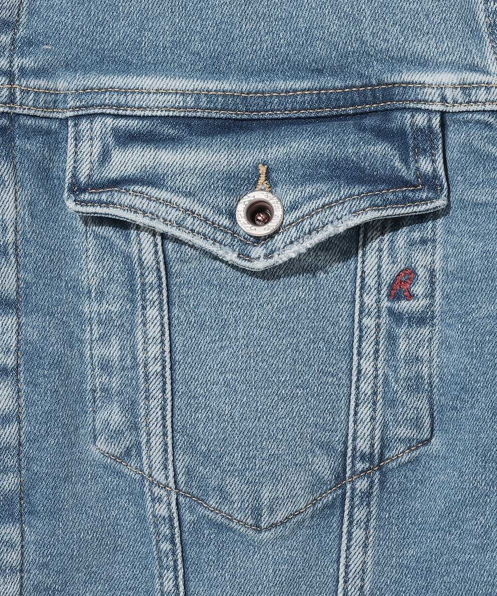 ロゴ刺繍 ストレッチコットンデニムジャケット