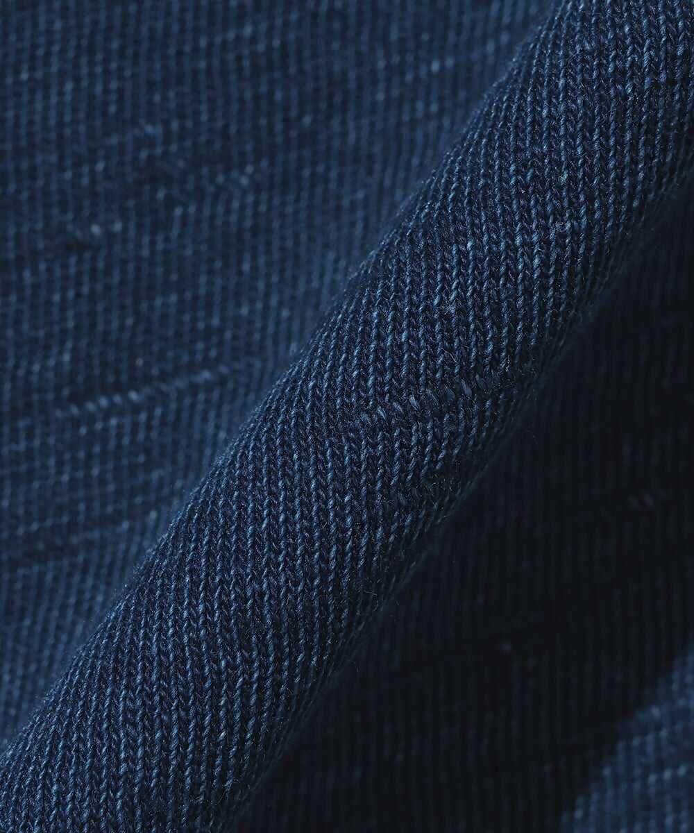 ロゴ刺繍 スラブコットンジャージー デニムウォッシュポロシャツ