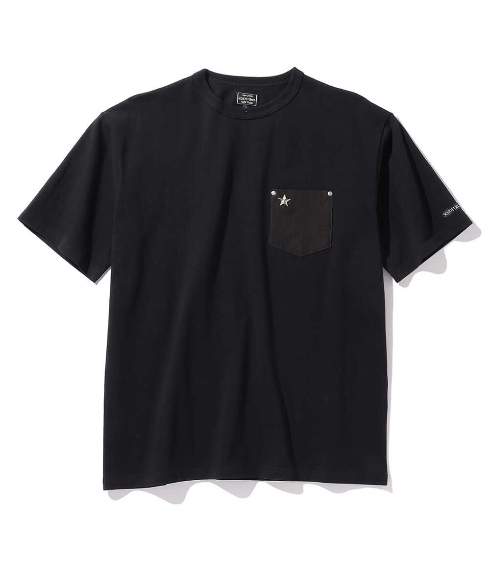 スターリベット レザーポケット コットンTシャツ