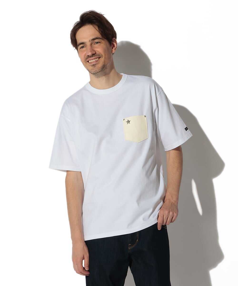 スターリベット レザーポケット コットンTシャツ