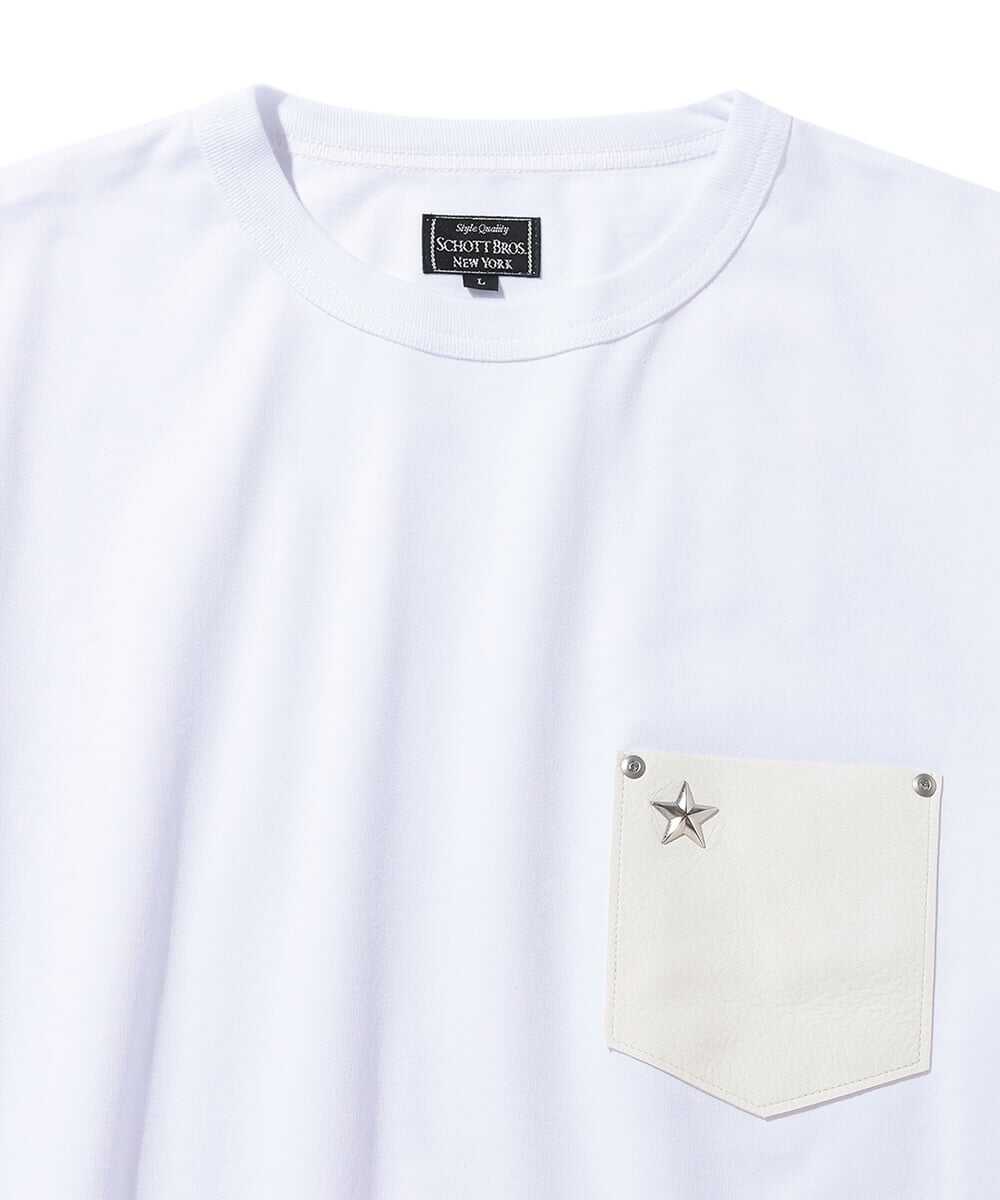 スターリベット レザーポケット コットンTシャツ