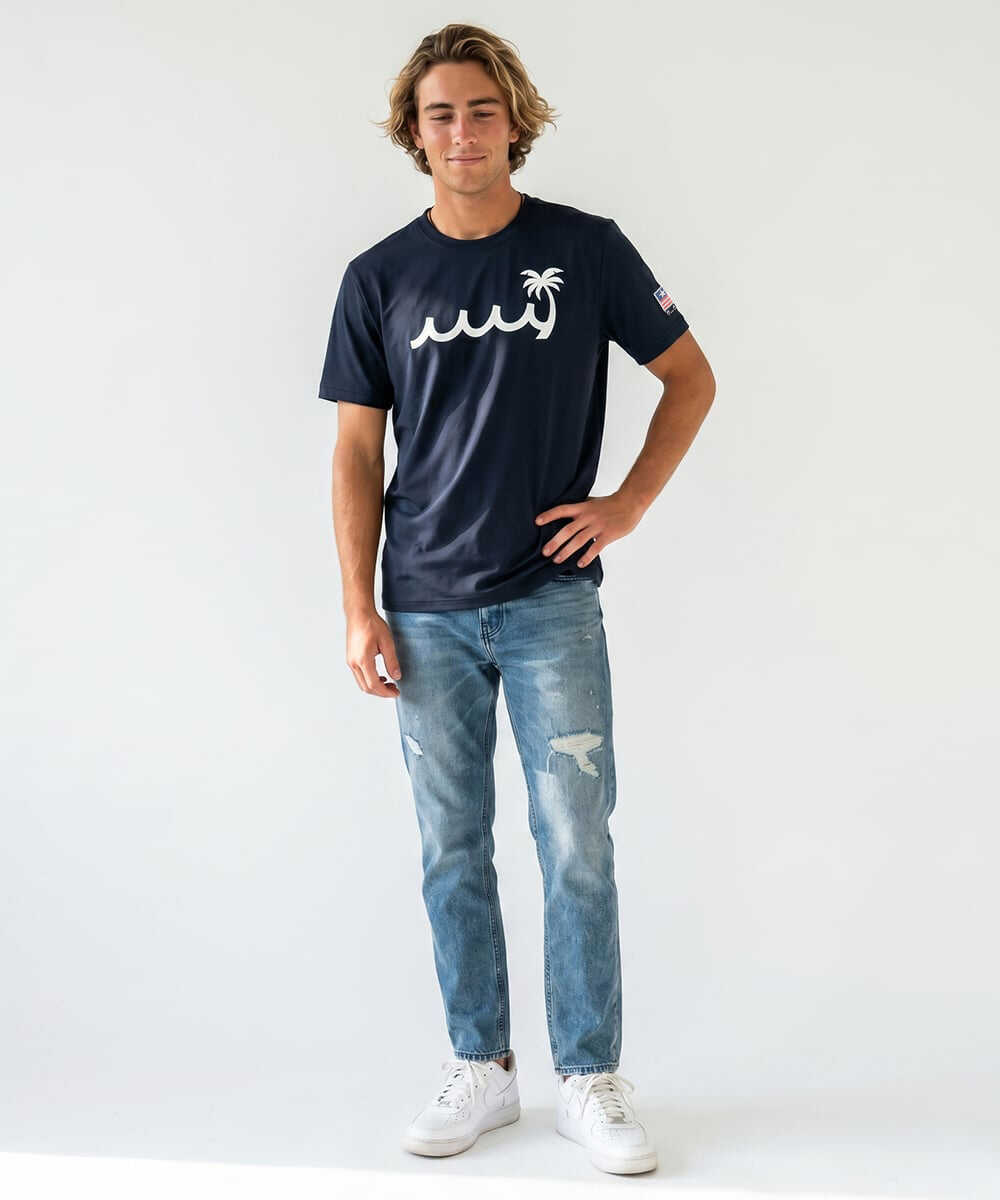 バックプリント ストレッチTシャツ