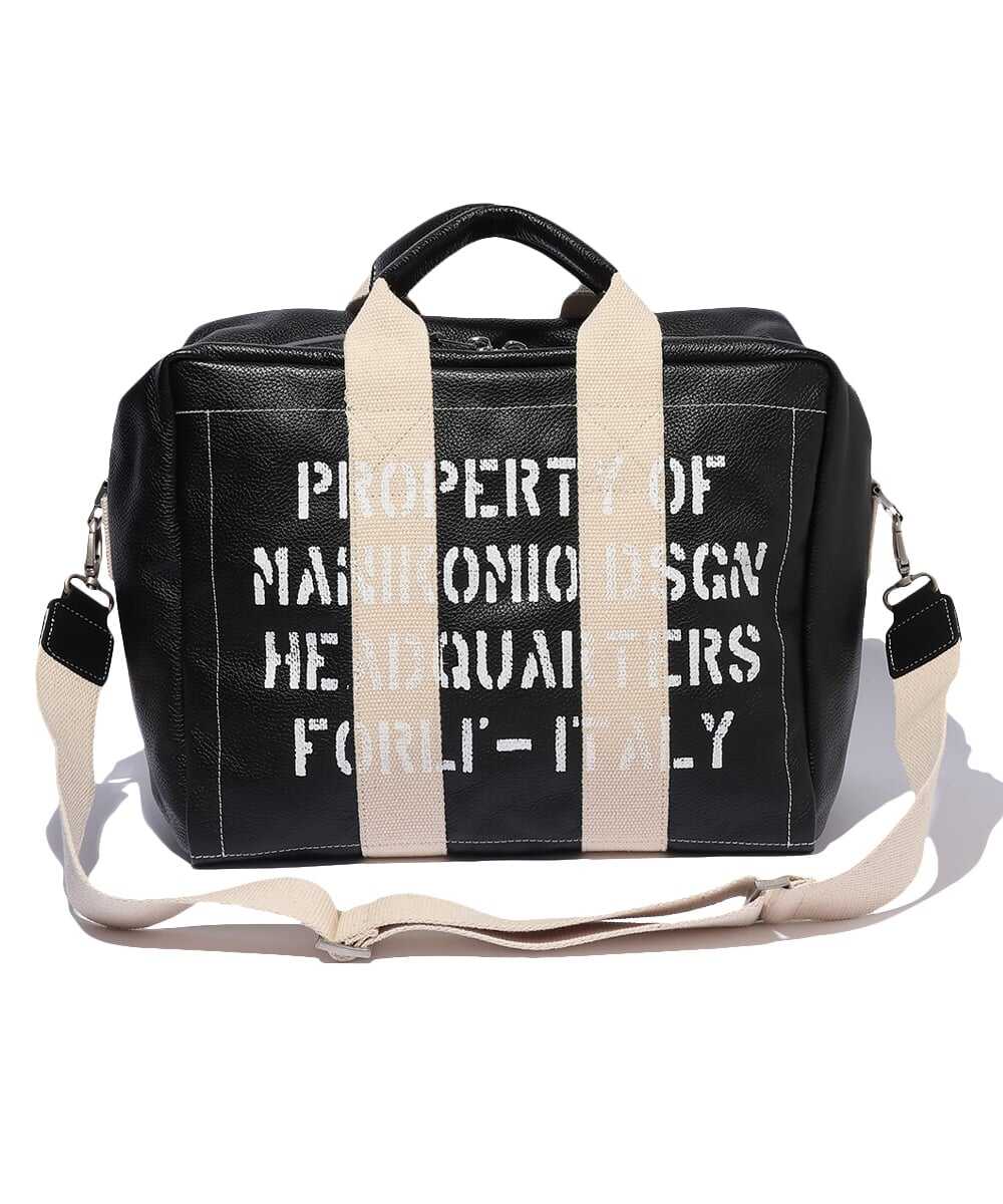 ”38”/GENUINE LEATHER 2WAYミディアムサイズバッグ ブラック
